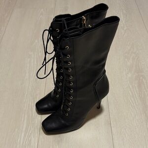 Boutique 9 Sleek Black Lace-Up Boots